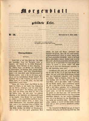 Morgenblatt für gebildete Leser (Morgenblatt für gebildete Stände) Mittwoch 6. März 1850