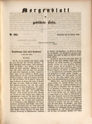 Morgenblatt für gebildete Leser (Morgenblatt für gebildete Stände) Samstag 12. Oktober 1850