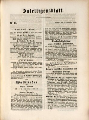 Morgenblatt für gebildete Leser (Morgenblatt für gebildete Stände) Samstag 23. November 1850