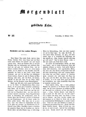 Morgenblatt für gebildete Leser (Morgenblatt für gebildete Stände) Donnerstag 6. Februar 1851
