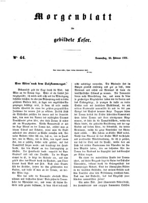 Morgenblatt für gebildete Leser (Morgenblatt für gebildete Stände) Donnerstag 20. Februar 1851