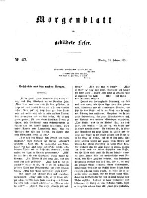 Morgenblatt für gebildete Leser (Morgenblatt für gebildete Stände) Montag 24. Februar 1851