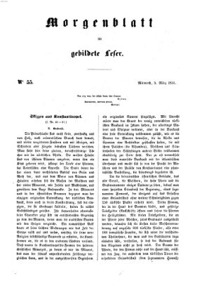 Morgenblatt für gebildete Leser (Morgenblatt für gebildete Stände) Mittwoch 5. März 1851