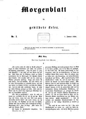 Morgenblatt für gebildete Leser (Morgenblatt für gebildete Stände) Sonntag 1. Januar 1854
