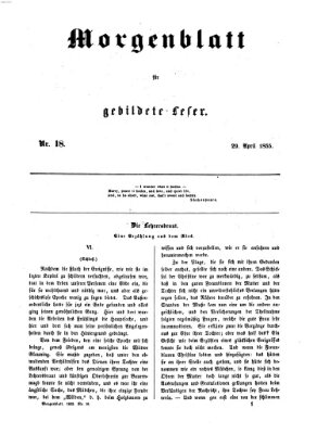 Morgenblatt für gebildete Leser (Morgenblatt für gebildete Stände) Sonntag 29. April 1855