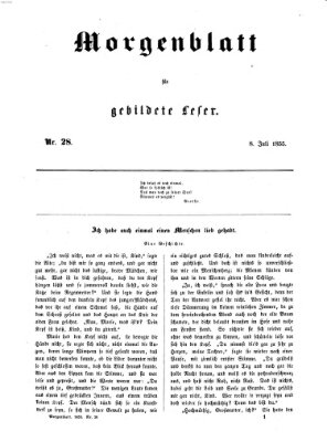 Morgenblatt für gebildete Leser (Morgenblatt für gebildete Stände) Sonntag 8. Juli 1855