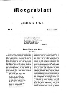 Morgenblatt für gebildete Leser (Morgenblatt für gebildete Stände) Sonntag 24. Februar 1856