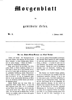 Morgenblatt für gebildete Leser (Morgenblatt für gebildete Stände) Sonntag 1. Februar 1857