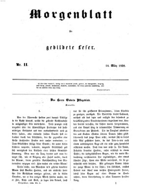 Morgenblatt für gebildete Leser (Morgenblatt für gebildete Stände) Sonntag 14. März 1858