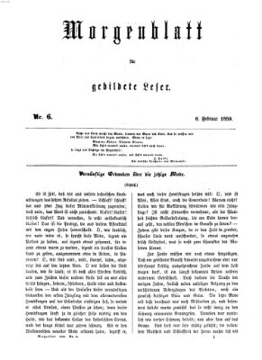 Morgenblatt für gebildete Leser (Morgenblatt für gebildete Stände) Sonntag 6. Februar 1859