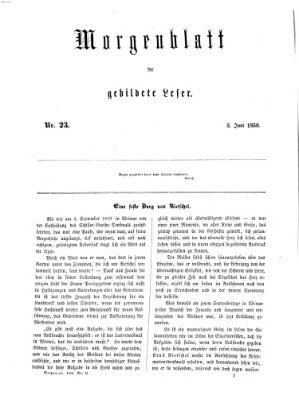 Morgenblatt für gebildete Leser (Morgenblatt für gebildete Stände) Sonntag 5. Juni 1859