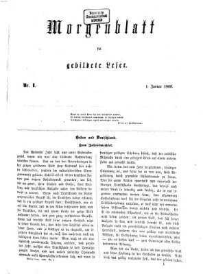 Morgenblatt für gebildete Leser (Morgenblatt für gebildete Stände) Sonntag 1. Januar 1860
