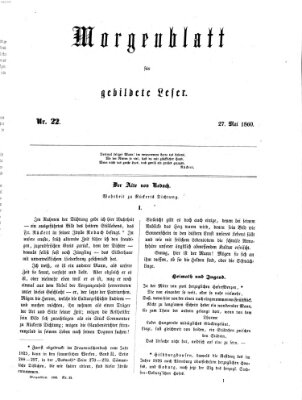 Morgenblatt für gebildete Leser (Morgenblatt für gebildete Stände) Sonntag 27. Mai 1860