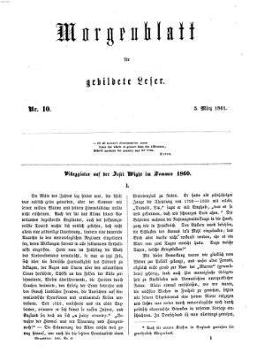 Morgenblatt für gebildete Leser (Morgenblatt für gebildete Stände) Dienstag 5. März 1861