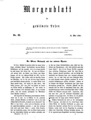 Morgenblatt für gebildete Leser (Morgenblatt für gebildete Stände) Dienstag 21. Mai 1861