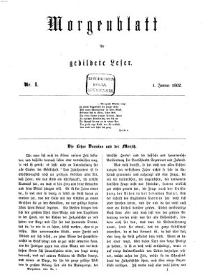 Morgenblatt für gebildete Leser (Morgenblatt für gebildete Stände) Mittwoch 1. Januar 1862