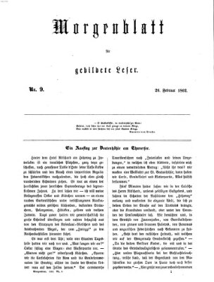 Morgenblatt für gebildete Leser (Morgenblatt für gebildete Stände) Mittwoch 26. Februar 1862