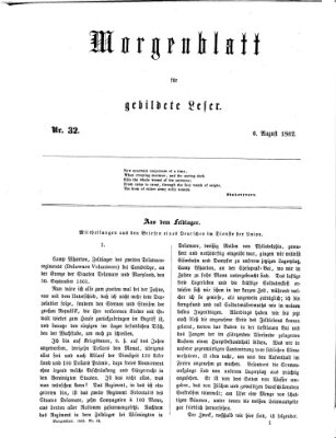 Morgenblatt für gebildete Leser (Morgenblatt für gebildete Stände) Mittwoch 6. August 1862