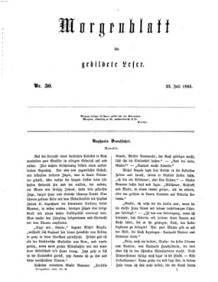 Morgenblatt für gebildete Leser (Morgenblatt für gebildete Stände) Donnerstag 23. Juli 1863