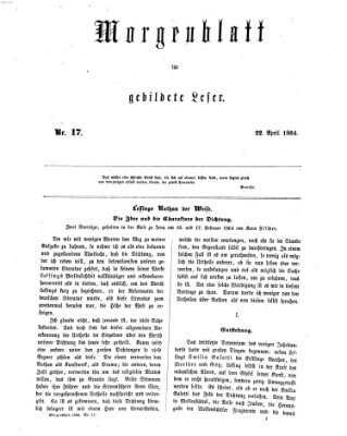 Morgenblatt für gebildete Leser (Morgenblatt für gebildete Stände) Freitag 22. April 1864