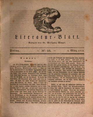 Morgenblatt für gebildete Stände Freitag 5. März 1830