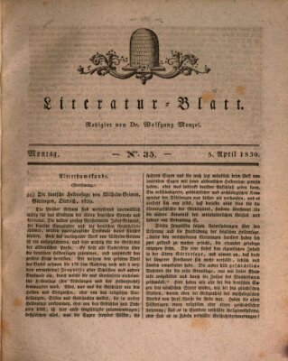 Morgenblatt für gebildete Stände Montag 5. April 1830
