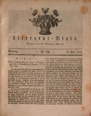 Morgenblatt für gebildete Stände Montag 26. Juli 1830