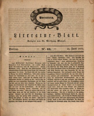 Morgenblatt für gebildete Stände Freitag 10. Juni 1831