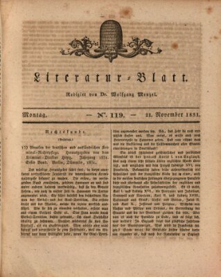 Morgenblatt für gebildete Stände Montag 21. November 1831