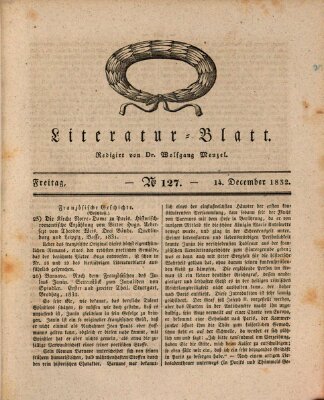 Morgenblatt für gebildete Stände Freitag 14. Dezember 1832