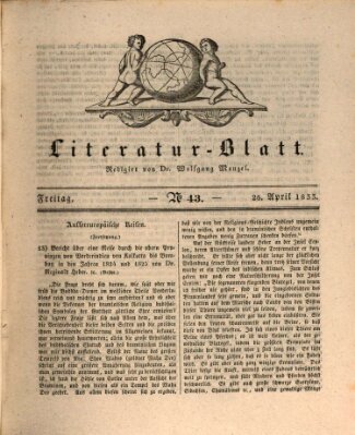 Morgenblatt für gebildete Stände Freitag 26. April 1833
