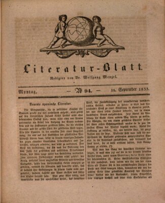 Morgenblatt für gebildete Stände Montag 16. September 1833
