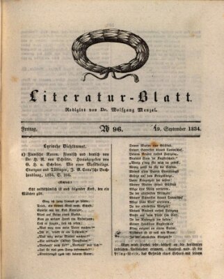 Morgenblatt für gebildete Stände Freitag 19. September 1834