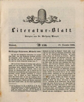 Morgenblatt für gebildete Stände Mittwoch 17. Dezember 1834
