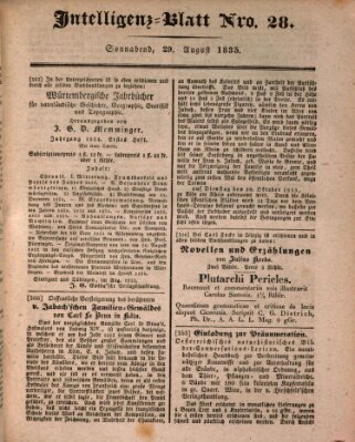 Morgenblatt für gebildete Stände Samstag 29. August 1835