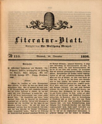 Morgenblatt für gebildete Stände Mittwoch 16. November 1836
