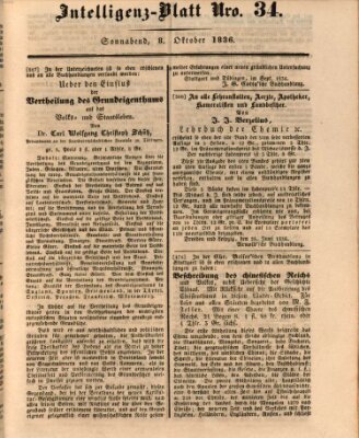 Morgenblatt für gebildete Stände Samstag 8. Oktober 1836