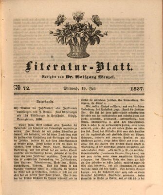 Morgenblatt für gebildete Leser (Morgenblatt für gebildete Stände) Mittwoch 19. Juli 1837