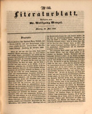 Morgenblatt für gebildete Leser (Morgenblatt für gebildete Stände) Montag 20. Mai 1839