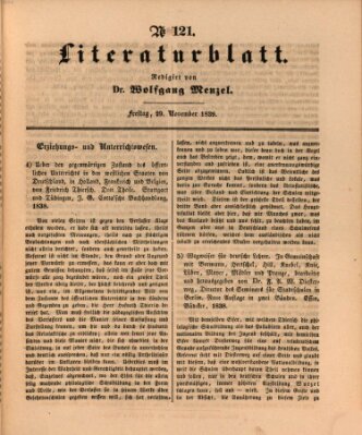 Morgenblatt für gebildete Leser (Morgenblatt für gebildete Stände) Freitag 29. November 1839