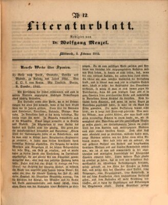 Morgenblatt für gebildete Leser (Morgenblatt für gebildete Stände) Mittwoch 2. Februar 1842