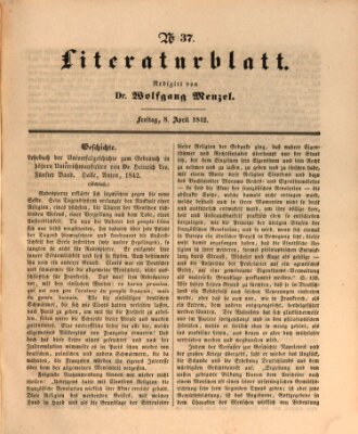 Morgenblatt für gebildete Leser (Morgenblatt für gebildete Stände) Freitag 8. April 1842