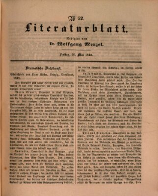 Morgenblatt für gebildete Leser (Morgenblatt für gebildete Stände) Freitag 20. Mai 1842