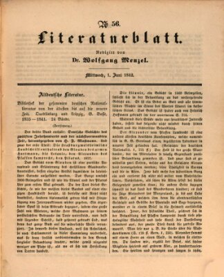 Morgenblatt für gebildete Leser (Morgenblatt für gebildete Stände) Mittwoch 1. Juni 1842