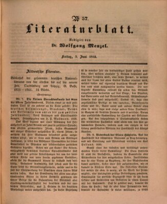 Morgenblatt für gebildete Leser (Morgenblatt für gebildete Stände) Freitag 3. Juni 1842