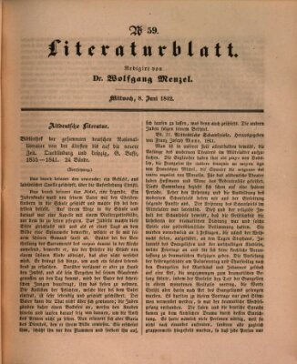 Morgenblatt für gebildete Leser (Morgenblatt für gebildete Stände) Mittwoch 8. Juni 1842