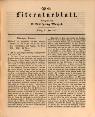 Morgenblatt für gebildete Leser (Morgenblatt für gebildete Stände) Freitag 10. Juni 1842