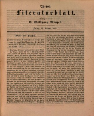Morgenblatt für gebildete Leser (Morgenblatt für gebildete Stände) Freitag 28. Oktober 1842