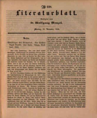 Morgenblatt für gebildete Leser (Morgenblatt für gebildete Stände) Montag 21. November 1842