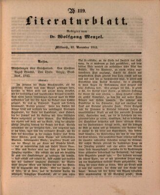 Morgenblatt für gebildete Leser (Morgenblatt für gebildete Stände) Mittwoch 23. November 1842